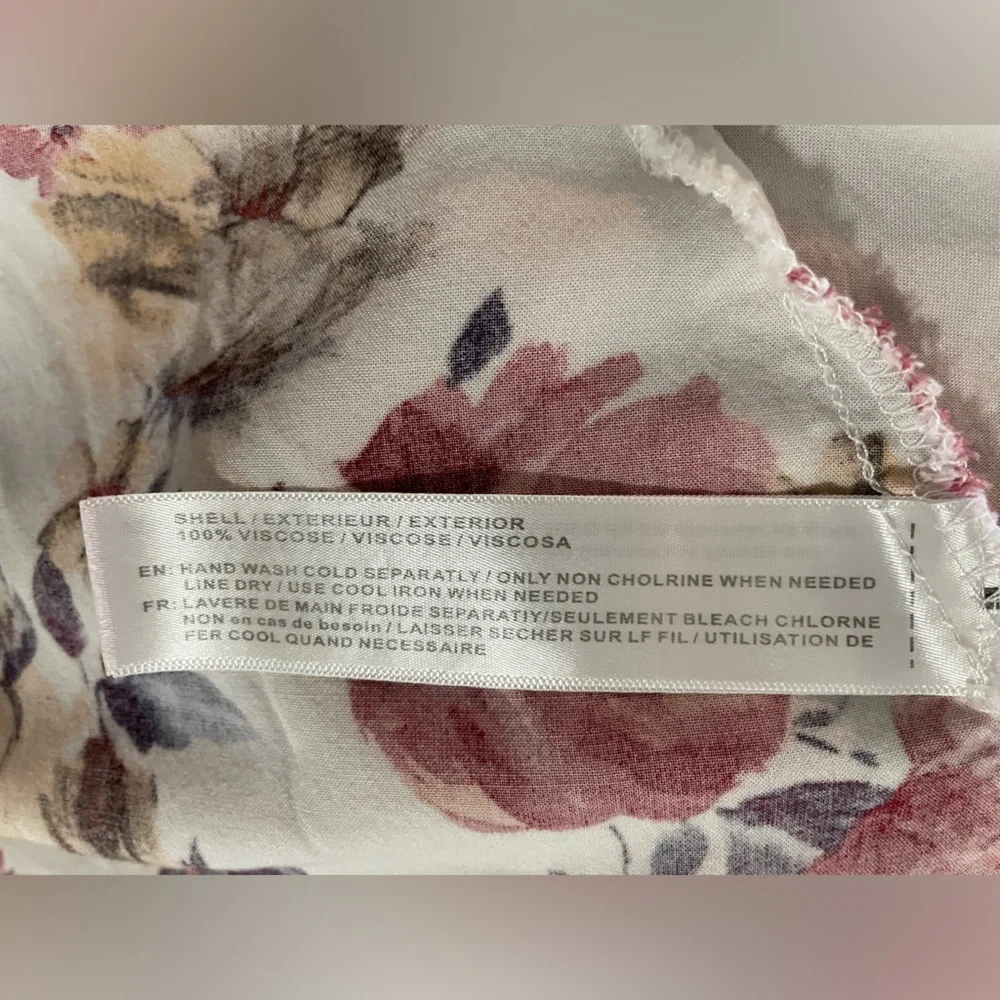 As U Wish Button Down White Floral Spagetti Strap Maxi Dress Split ThighSize S - Picture 12 of 13